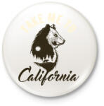 printfashion Medve 02 - Take me to California - Kitűző, hűtőmágnes - Fehér (4925124)