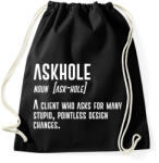printfashion Askhole - Graphic Designer - Sportzsák, Tornazsák - Fekete (7255927)