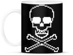 printfashion 8bit koponya - Bögre - Fekete (1171643)