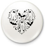 printfashion Szellem szív - Kitűző, hűtőmágnes - Fehér (14679431)