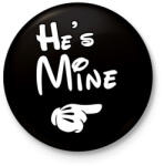printfashion He is mine - Kitűző, hűtőmágnes - Fekete (3098663)