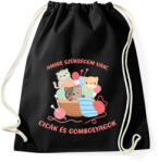 printfashion Amire szükségem van: Cicák és gombolyagok - Sportzsák, Tornazsák - Fekete (6980809)