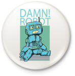 printfashion Damn Robot- - Kitűző, hűtőmágnes - Fehér (4129741)