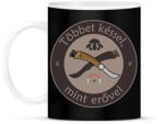 printfashion Többet késsel, mint erővel! - Bögre - Fekete (11561630)