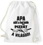 printfashion Apa süti a legjobb pizzát a világon - Sportzsák, Tornazsák - Fehér (16562098)
