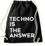 printfashion Techno is the answer! - Sportzsák, Tornazsák - Fekete (2607876)
