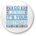 printfashion Go Jesus - Kitűző, hűtőmágnes - Fehér (9562050)