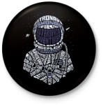 printfashion Űrhajós - Kitűző, hűtőmágnes - Fekete (3091428)