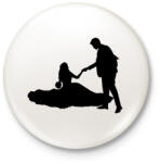 printfashion Lánykérés sziluett - Kitűző, hűtőmágnes - Fehér (12695174)