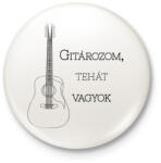 printfashion Gitározom, tehát vagyok - Kitűző, hűtőmágnes - Fehér (6371792)