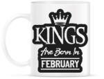 printfashion KINGS are born in February - fekete - Bögre - Fehér (5510113)