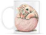 printfashion Bébi tigris egy pink labdával - Bögre - Fehér (12641162)