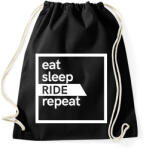 printfashion Eat sleep ride repeat - Sportzsák, Tornazsák - Fekete (1641500)