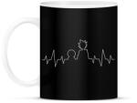 printfashion Rick és Morty heartbeat fehér - Bögre - Fekete (5235537)