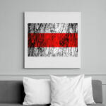 printfashion Piros sáv minimál - Vászonkép - Fehér (6639944)