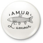 printfashion Amur Lamour Black-01 - Kitűző, hűtőmágnes - Fehér (5423078)
