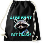 printfashion LIVE FAST EAT TRASH - Sportzsák, Tornazsák - Fekete (15223510)