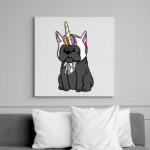 printfashion Francia bulldog unikornis - Vászonkép - Fehér (6626499)