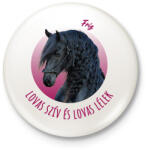 printfashion Lovas szív - Fríz - Kitűző, hűtőmágnes - Fehér (7190258)