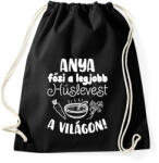 printfashion Anya főzi a legjobb húslevest a világon - Sportzsák, Tornazsák - Fekete (16565686)