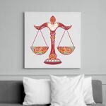 printfashion Színes Mérleg horoszkóp - Vászonkép - Fehér (6627723)