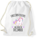 printfashion Unikornis királylány születésnapja decemberben - Sportzsák, Tornazsák - Fehér (1119340)