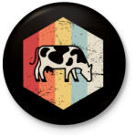 printfashion Retro szarvasmarha - Kitűző, hűtőmágnes - Fekete (3095920)