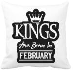 printfashion KINGS are born in February - fekete - Párnahuzat, Díszpárnahuzat - Fehér (5510119)