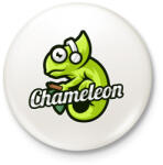 printfashion Chameleon - Kitűző, hűtőmágnes - Fehér (5140423)