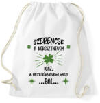 printfashion Szerencse a keresztnevem - Sportzsák, Tornazsák - Fehér (7897382)
