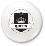 printfashion Queen - Kitűző, hűtőmágnes - Fehér (3083645)
