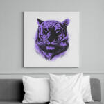 printfashion Lila tigris - Vászonkép - Fehér (13390169)