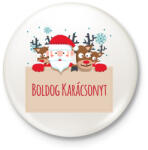 printfashion Boldog karácsonyt - Kitűző, hűtőmágnes - Fehér (3078302)