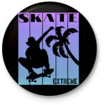 printfashion Skate extreme sport - Kitűző, hűtőmágnes - Fekete (4209609)