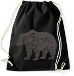 printfashion Mom bear szürke - Sportzsák, Tornazsák - Fekete (4782621)