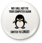 printfashion Válts linuxra - Kitűző, hűtőmágnes - Fehér (3530491)