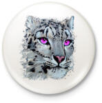 printfashion Hópárduc - lila szemmel - Kitűző, hűtőmágnes - Fehér (13234077)