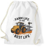 printfashion Farm - trakrtor - a legjobb életmód - Sportzsák, Tornazsák - Fehér (5712133)