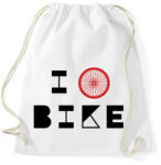 printfashion I love bike (black) - Sportzsák, Tornazsák - Fehér (7430696)