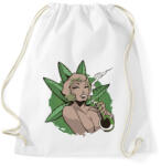 printfashion Nő vízipipával - bong - Sportzsák, Tornazsák - Fehér (4110525)