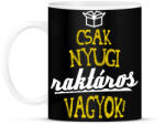 printfashion csak nyugi raktáros vagyok 01 - Bögre - Fekete (4877442)