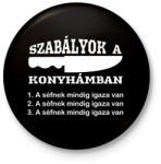 printfashion Szabályok a konyhámban - Kitűző, hűtőmágnes - Fekete (7551373)