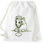 printfashion Cica alkohol problémákkal - Sportzsák, Tornazsák - Fehér (4176807)