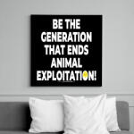 printfashion be the generation. . . - vegán aktivista grafika #4 - Vászonkép - Fekete (6655306)