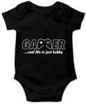 printfashion Gamer: a való élet csak hobbi - Baba Body - Fekete (2647747)