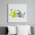 printfashion Plug-In Hybrid Electric Vehicle - Vászonkép - Fehér (6632688)