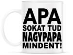 printfashion Apa sokat tud, nagypapa mindent! - Bögre - Fehér (1028713)