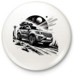printfashion Autó - Kitűző, hűtőmágnes - Fehér (15288382)