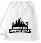 printfashion WhereWeDroppingGirls - Sportzsák, Tornazsák - Fehér (937511)