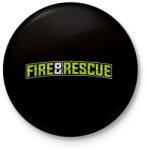 printfashion Fire and Rescue - Kitűző, hűtőmágnes - Fekete (3093173)